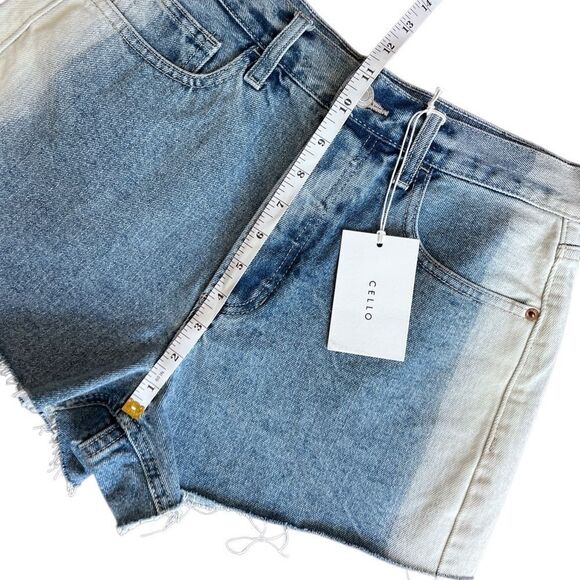 Cello high waist two tone denim jean shorts size medium (NWT) - Picture 12 of 13